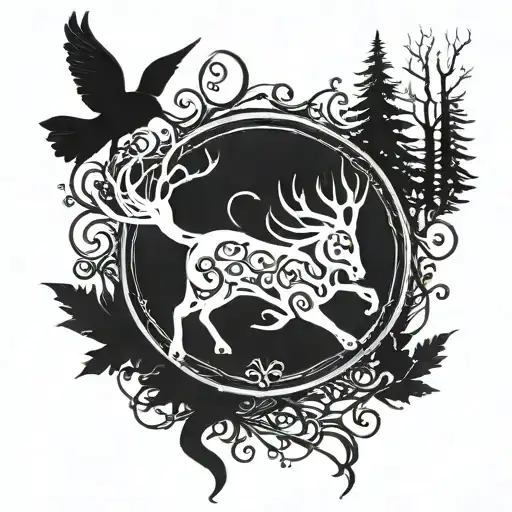 Patronus charm with name raha in it  tattoo design idea