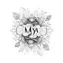 The name "Maya" written with flowers as fonts tattoo design idea