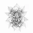 The name "Maya" written with flowers as fonts tattoo design idea