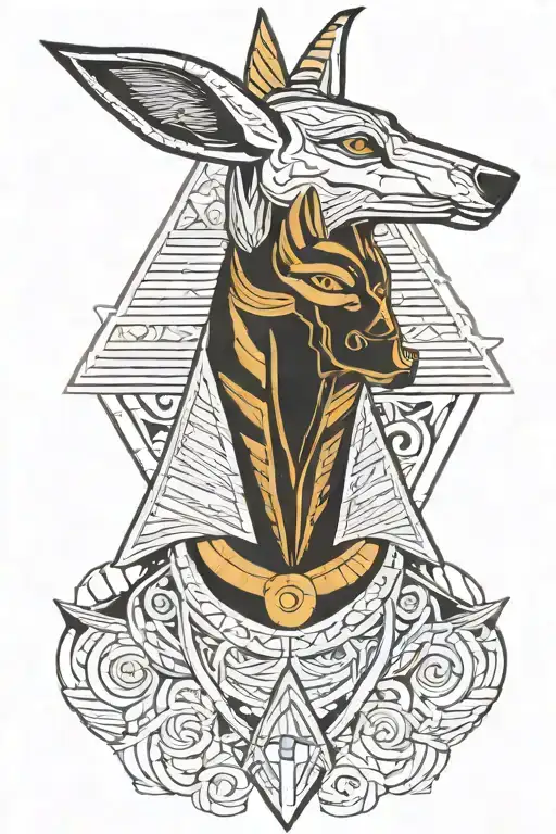 anubis, year of the dog, all-seeing eye, ancient  tattoo design idea