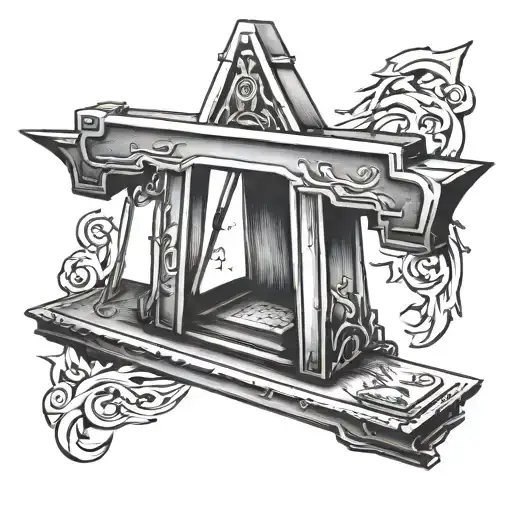 guillotine tattoo design idea