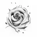 full black and red ink, Rose tattoo design idea