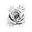 full black and red ink, Rose tattoo design idea