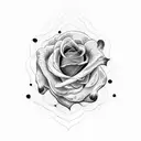 full black and red ink, Rose tattoo design idea