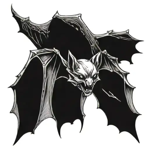 bat flying tattoo design idea