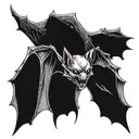 bat flying tattoo design idea