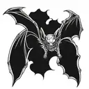 bat flying tattoo design idea