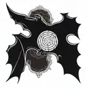 bat flying tattoo design idea