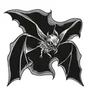 bat flying tattoo design idea