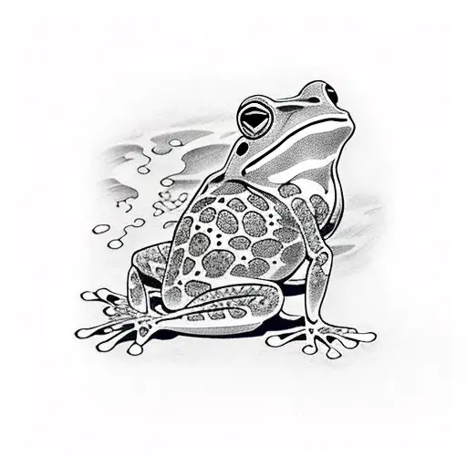 frog, sake, samurai tattoo design idea