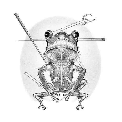 frog, sake, samurai tattoo design idea