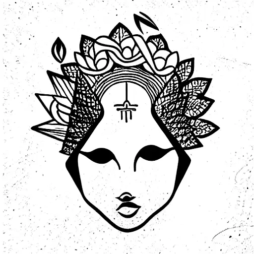 Goddess of Nature, Animals tattoo design idea
