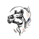 camel in the desert  tattoo design idea