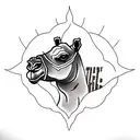 camel in the desert  tattoo design idea