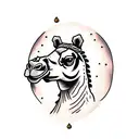camel in the desert  tattoo design idea