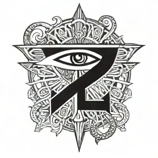 Ankh Symbol with eye tattoo design idea