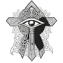Ankh Symbol with eye tattoo design idea