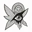 Ankh Symbol with eye tattoo design idea