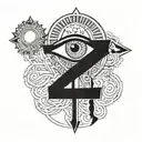 Ankh Symbol with eye tattoo design idea