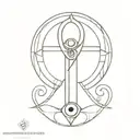 Ankh Symbol with eye tattoo design idea