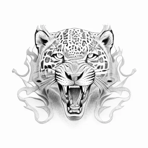 roaring Jaguar  tattoo design idea