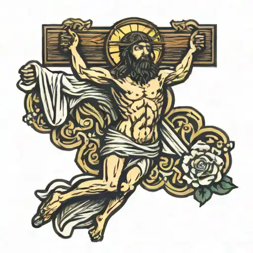 crucified jesus christ tattoo design idea