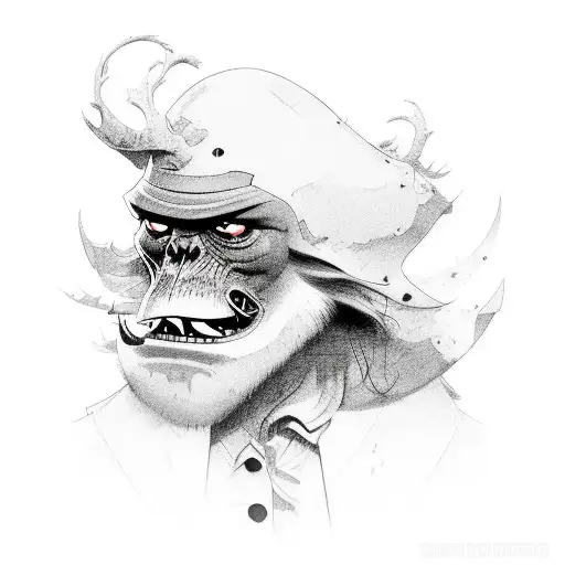 gritty and dark western  tattoo design idea