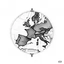 Europe Map with the Slogan MEGA on her  tattoo design idea