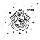 555, with stars  tattoo design idea