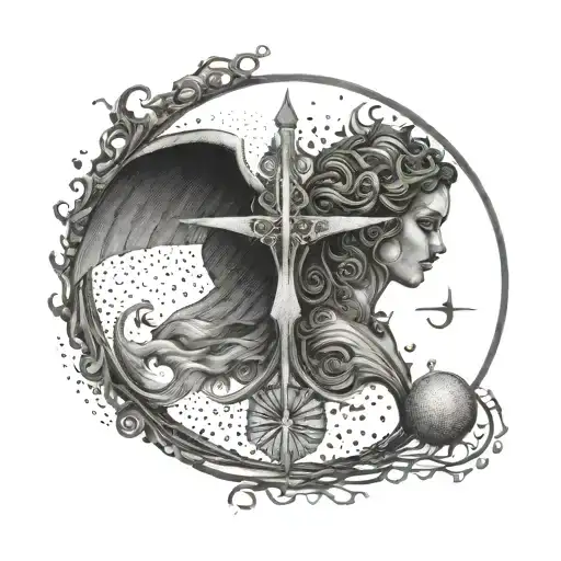 The balance of good and evil tattoo design idea