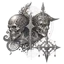 The balance of good and evil tattoo design idea
