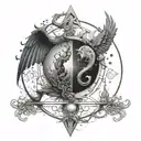 The balance of good and evil tattoo design idea