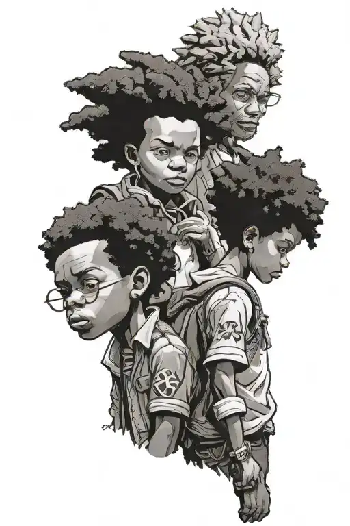 boondocks Riley and huey freeman tattoo design idea