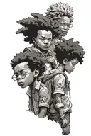 boondocks Riley and huey freeman tattoo design idea