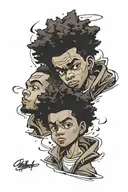 boondocks Riley and huey freeman tattoo design idea