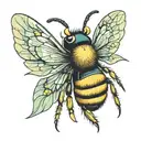 sea shell bumble bee tattoo design idea
