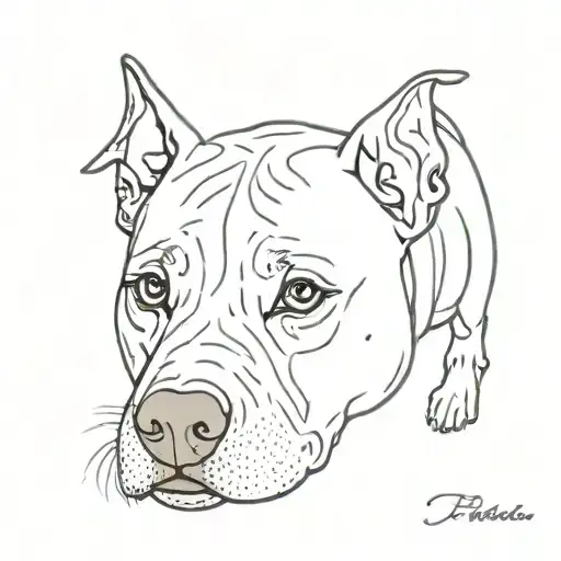 staffy dog tattoo design idea