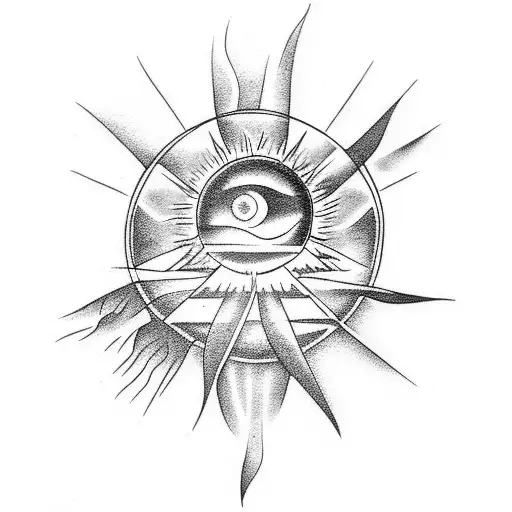 eclipse solar tattoo design idea