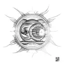 eclipse solar tattoo design idea