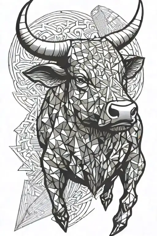 bull and flag Poland tattoo design idea