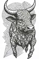 bull and flag Poland tattoo design idea