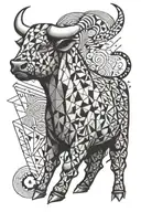bull and flag Poland tattoo design idea