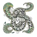 Roman numerals of November 1st 2023 wrapped around snake  tattoo design idea