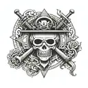 one piece and freemasonry symbol tattoo design idea