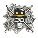 one piece and freemasonry symbol tattoo design idea