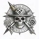one piece and freemasonry symbol tattoo design idea