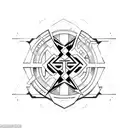 the two letters clearly CG designed in some symmetric aesthetic way with some area to add a number for example 4 tattoo design idea