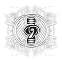 the two letters clearly CG designed in some symmetric aesthetic way with some area to add a number for example 4 tattoo design idea