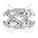 the two letters clearly CG designed in some symmetric aesthetic way with some area to add a number for example 4 tattoo design idea