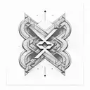 the two letters CG designed in some symmetric aesthetic way with some area to add a number for example 4 tattoo design idea